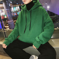 ผู้ชาย Hoodie Harajuku นักเรียนเสื้อกันหนาวสีทึบแฟชั่น Simple Street เสื้อผ้าผู้ชายและผู้หญิง Pullover เสื้อกันหนาว