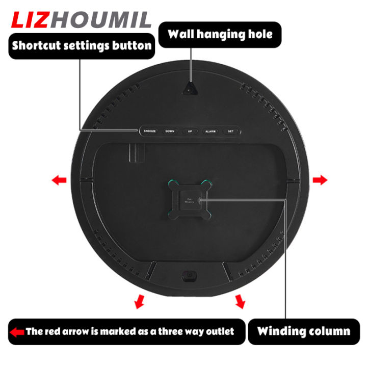 lizhoumil-จอแสดงอุณหภูมิวันที่สัปดาห์นาฬิกาปลุกดิจิตอล-นาฬิกาอิเล็กทรอนิกส์ติดผนังสำหรับบ้านบ้านไร่สำนักงาน