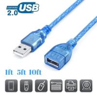 10ft USB 2.0 Extension Cable Extender Cord USB Female To Male Extender High Speed Connector Wire for Laptop PC TV Camera Cable