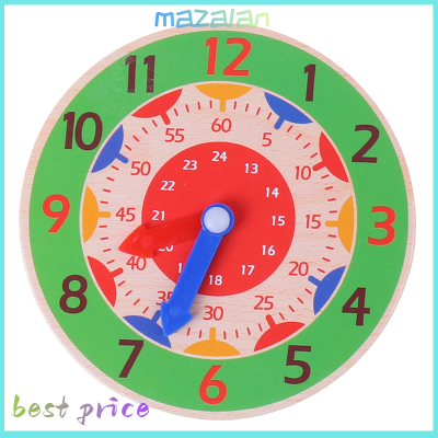 mazalan นาฬิกาไม้มอนเตสซอรี่สำหรับเด็กนาฬิกาความรู้ความเข้าใจที่สองของเล่นชั่วโมงนาที
