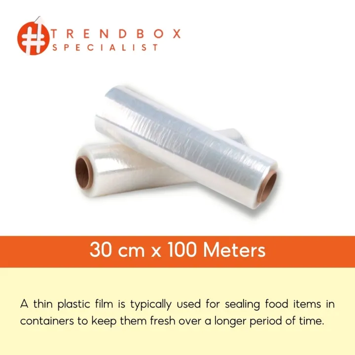 【Ready Stock】 Plastic Cling Wrap Food Wrap 100Meters Lazada PH