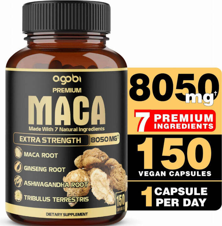 agobi 7in1 Premium Maca Root Capsules With Ashwagandha, Ginseng