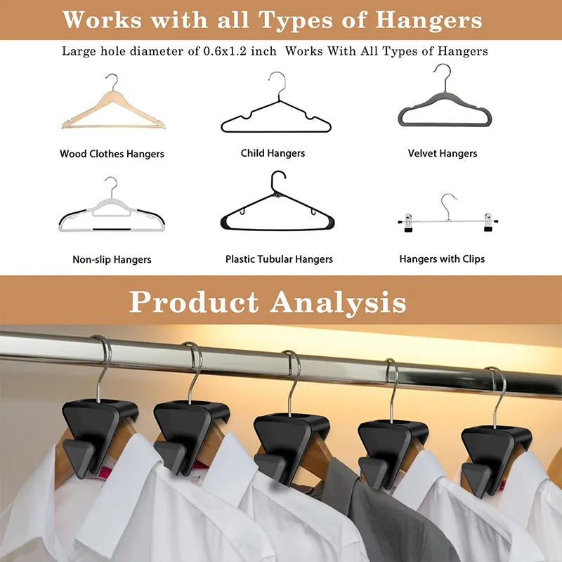 18pcs Triangle Shaped Hook Connectors For Stackable Hangers In