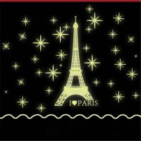 ZZOOI Luminous Paris Tower Wall Sticker Glow In The Dark Stars Estrellas Fluorescentes I Love Paris Room Decor Wall Art Decal