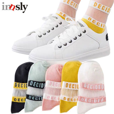 Summer Thin Women Cotton Socks Middle Tube Transparent Breathable Cute Female Ankle Socks