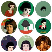 Amelie poster classic France movie Icons Pins Badge Decoration Brooches Metal Badges For Backpack Decoration 58mm Fashion Brooches Pins