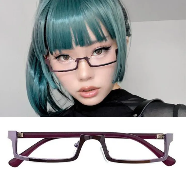 Anime Cosplay Maki Zenin Cosplay Glasses Purple Half Frame Eyeglasses