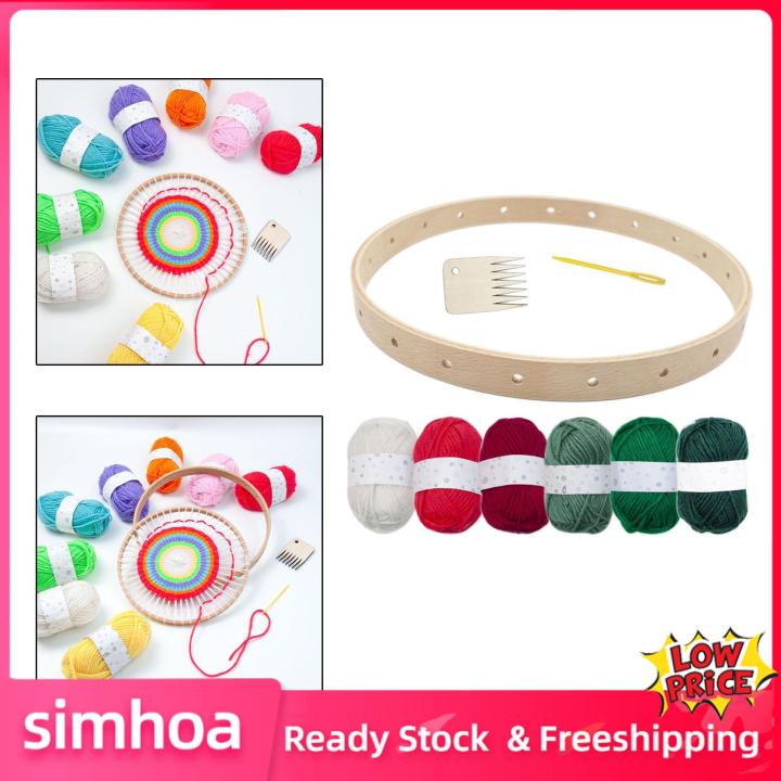 simhoa-ชุดทอผ้าทำด้วยมือเครื่องมือทอผ้างานไม้สำหรับเด็กผู้ใหญ่