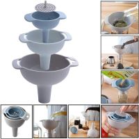 Special Offers 4-In-1 Funnels Set Oil Funnel Strainer Kitchen Tools Oil Water Spices Wine Flask Filter Funnel Plastic Kitchen Accessories