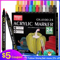 36 Colors Art Markers Acrylic Paint Pens Brush Round Tip Acrylic Maker for Adult Coloring Book Art Rock Painting Card Making