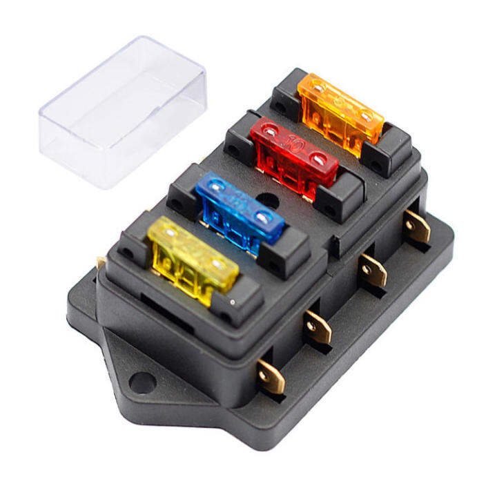 Fuse Box 4 Way Marine Fuse Panel with LED Warning Indicator Compatible