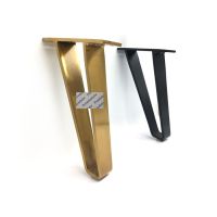 2Pcs H180mm Welded U Bent Steel Sofa Seat Couch Coffee Tea Bar Bed Cabinet Cupboard Feet Leg Gold Matte Black Furniture Protectors Replacement Parts F