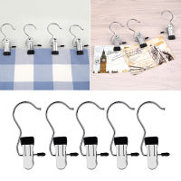 5pcs Chrome Single Wire Clip With 3-shaped Hook For Home Towel Hooks S8A9