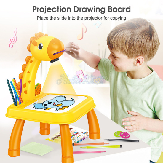 Hellokimi đồ chơi bàn vẽ với đèn chiếu led trẻ em tập vẽ, dễ tẩy xóa - intl - ảnh sản phẩm 2