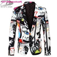 Asdsadsaaff Jaqueta Blazers De Botão Único Masculina Casfesta Estampagem ปั๊มร้อน Terno Outono E Inveraco 3XL