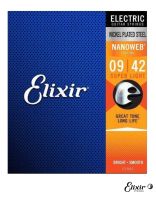 Elixir Nanoweb 12002 สายกีตาร์ไฟฟ้า เบอร์ 9 แบบนิกเกิล ของแท้ 100% (Super Light, .009 - .042) ** Made in USA **