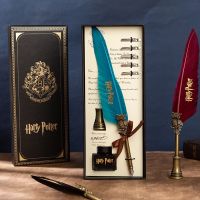 【small stationery】  ♈✿ แฮร์รี่พอตเตอร์มายากลปากกาขนนกกล่องของขวัญปากกาน้ำของขวัญปากกาไม้สลัก
