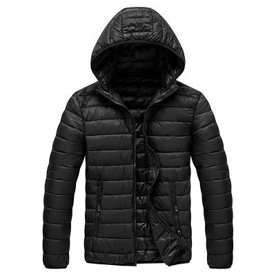 ZZOOI Legible Winter Thin Down Jackets Men Casual Solid Hat Detachable Hooded Down Coats Man