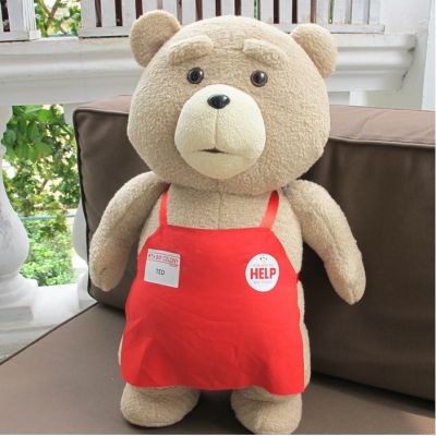 ขายดี หมอนตุ๊กตาหมีเท็ดดี้ ผ้ากันเปื้อน สีแดง ขนาด 45 ซม. Ted 2 ของขวัญ สําหรับเด็ก ตกแต่งบ้าน