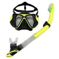 yellow frame black New Professional Snorkel Diving Mask And Snorkels Goggles Glasses Diving Swimming Tube Set Snorkel Mask Adult Unisex