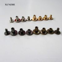 XUNZHE 5mm/6.5mm/8mm 30pcs Luggage Leather metal Craft Solid Screw Nail Rivet Double Flat Head Belt/strap Rivets