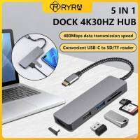 Hyra USB C ฮับ Type-C อะแดปเตอร์แท่นวางมือถือ4K USB3.0 Sd/ ที่อ่านทีเอฟ30HZ PD Thunderbolt 3สำหรับแล็ปท็อปพีซี Macbook