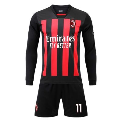 ✧  Ac milan shirt 2223 champions league edition home short sleeved soccer uniform ac vintage suit custom adult children