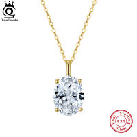 ORSA JEWELS 925 เงินสเตอร์ลิง Cubic Zirconia สร้อยคอจี้สำหรับคู่แต่งงาน Elegance Oval-Cut Teardrop CZ สร้อยคอสำหรับผู้หญิง APN11-Gamekj