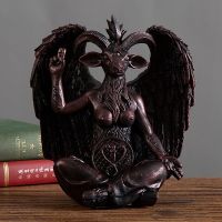 Baphomet รูปปั้นปีศาจรูปหัตถกรรมเรซินเครื่องประดับองค์ประกอบทางศาสนาตุ๊กตาประติมากรรมบ้านห้องนั่งเล่นอุปกรณ์ตกแต่งของขวัญ