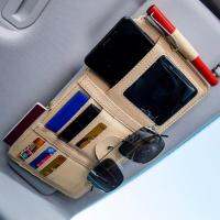 ออโต้ Sun Shade ถุงเก็บรถยนต์ ผู้ถือบัตรแรเงา กระเป๋าใส่บัตรอเนกประสงค์สำหรับใบขับขี่ กระเป๋าใส่แว่นตา 2K1U