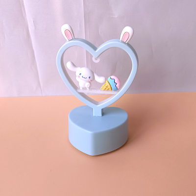 Kawaii Sanrio Night Light Cinnamoroll My Melody การ์ตูนน่ารัก Kuromi KT Cat เด็ก Glow โคมไฟตั้งโต๊ะของเล่นสำหรับหญิง