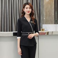 สปาเครื่องแบบผู้หญิง Workwear ความงามเสื้อผ้าช่างเสริมสวยขัดเสื้อผ้าทำงานร้านเสริมสวยสักศิลปินเครื่องแบบร้านเสริมสวย AS552. ..