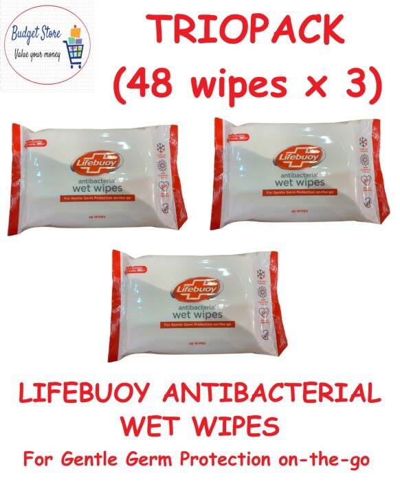 Lifebuoy Antibacterial Wet Wipes(48 wipes x 3) TRIOPACK Lazada