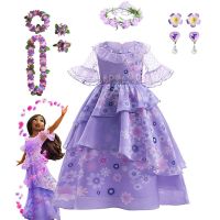 ZZOOI Disney Encanto Costume Princess Dress Suit Charm for Girls Cosplay Isabela Mirabel Carnival Christmas Birthday Party Clothes