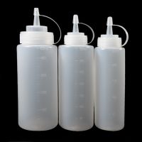 hotx【DT】 240ml/360ml/450ml Squeeze Condiment Bottles with Cap Lids Ketchup Hot Sauces  Bottle