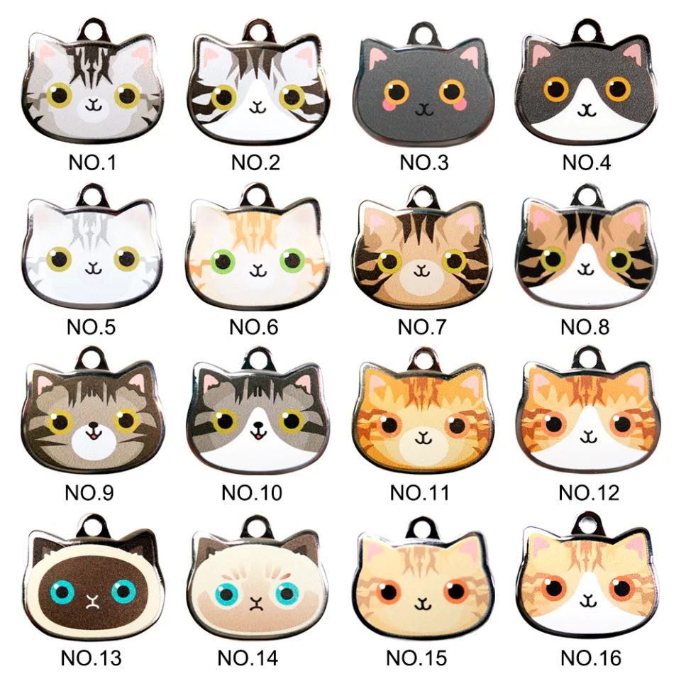 Personalized Metal Cat Tags Original Icon ID Tags for Cats Kitten  Customized Enamel Nameplate Pet Products