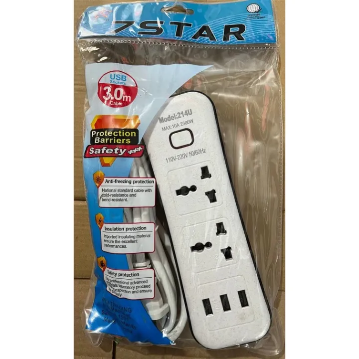 3M safety extension cord with usb port & one main switch Lazada PH