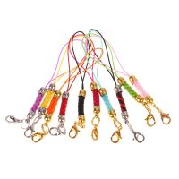 10 Pcs Colorful Rope Keychain Mobile Phone Strap DIY Keyring Pendant With Lobster Clasp Lanyard Phone Strap Wholesale Phone Charms