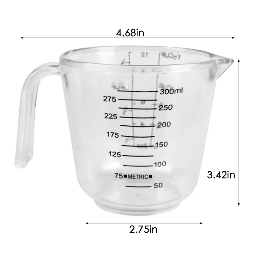 Manunclaims Glass Measuring Cup, Heat-Resistant Borosilicate Glass Graduated Beaker Mug with Handle for Milk, Wine, Hot or Cold Liquid, Microwave