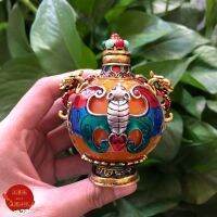 ขวดยานัตถุ์ทองแดงบริสุทธิ์แบบโบราณขวด Cloisonneทองแดงบริสุทธิ์ขวดที่มีกลิ่นแบบมองโกลทองแดงบริสุทธิ์