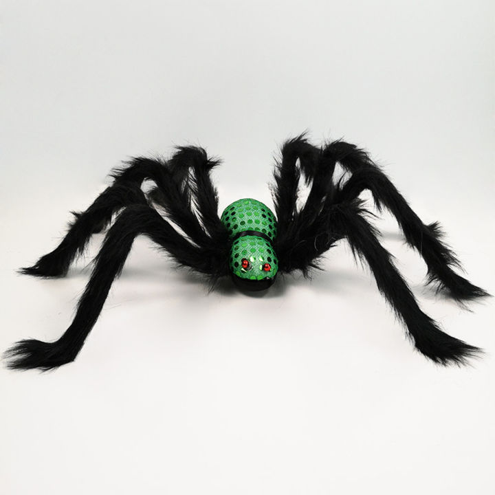 สายเหล็กแมงมุมผ้ากำมะหยี่ขายาว-microgood-พร็อบฮัลโลวีนของเล่นสำหรับแกล้งตุ๊กตาแมงมุมฮาโลวีน