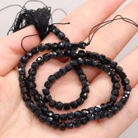 New Natural Faceted Stone Tourmaline High Quality 4x4mm Irregural Shapen Loose Beads for Making Jewelry Necklace Length 38cm