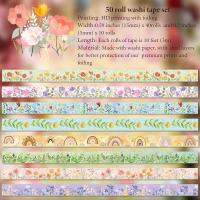 Slapaflife 50 Rolls Washi Tape Set,เทปกาวตกแต่งดอกไม้ฟอยล์สีทองสำหรับสมุดภาพ,บันทึกประจำวัน,อุปกรณ์ทำอัลบัมภาพ