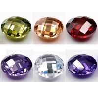 Size 4 10mm Round Shape Double Sided Checkerboard Cut Cubic Zirconia Stone Loose CZ Stones Synthetic Gemstone For Jewelry Making