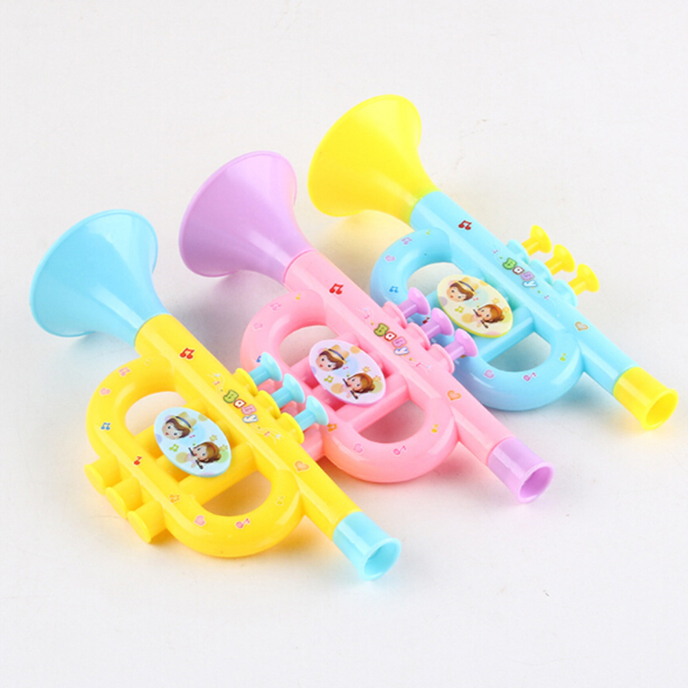 Cottontail Kids Musical Instrument Toy Metallic Silver Trumpet 14.5 