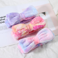 Lady Hair Accessories Soft For Wash Face Cross Headband Hairbow Coral Fleece