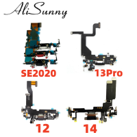 Hot 1Pcs ชาร์จพอร์ต Flex Cable สำหรับ SE SE2 11 12 13 Pro Max USB Charger Dock Connector พร้อมไมโครโฟน Ribbon Repair