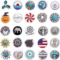 5pcs/lot Mix Colors Beauty Crystal Cross Love Flower Metal Snap Button Fit 18mm 20mm Snap Bracelets Bangles Women Snaps Jewelry