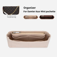 【cw】Purse Organizer Insert, Felt Bag organizer with zipper, Handbag &amp; Tote Shaper, For Mini pochette Damier Azur Luxury Bag Woman