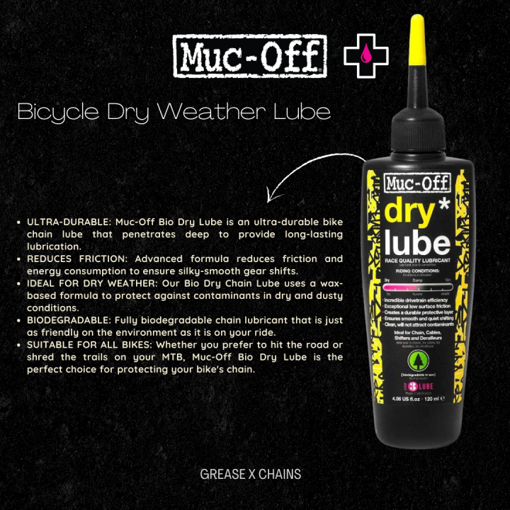 MucOff Dry Lube Ideal for Chain, Cables, Shifters and Derailleurs